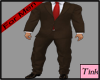 Brown Suit Red Tie