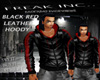 Black Red Leather Hoody