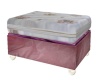 Pink and White ottoman