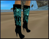 teal rose boots