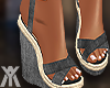 YA.Denim Wedges Grey