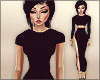 Slit Maxi Dress Blk Slim