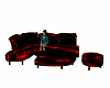 Red and Black Couch Set
