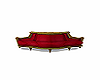red semicircular sofa