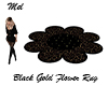 Black Gold Flower Rug