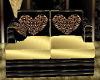 Black & Gold Heart Sofa