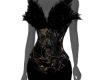 Black/Gold Feather Dress
