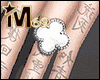 While Gold Floral Ring