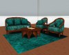 Country living room teal