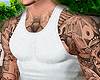 White Inked Muscle Tank
