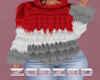 Emma Red/Gray fur top