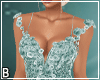 Teal Floral Diamond Gown