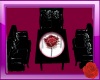 blk chair w/glass rose