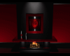 Fire Place Black and Red