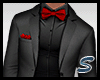 [S] Gray Tux/red bow tie