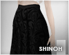 Long Black Floral Skirt