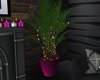 pink planter w/ lights