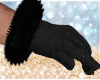 SKI BLACK Fur Gloves M
