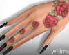 Roses Black Tats Nails