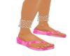 Pink swirl flip flops