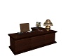 leather and gold desk