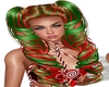 Xmas Red Green ponytails