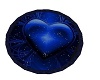 Round blue heart rug