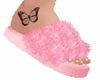 Fluffy Slides Pink+Tatto