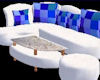 Sofa, blue/white
