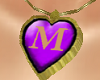 "M"_Necklace Gold Purple