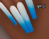 q! cool blue nails