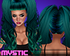 Deep Teal Banged Pigtail