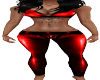 red fit top and jeans