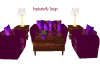 purple sofa and chairs