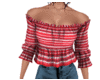 Red stripe blouse
