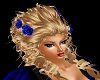 Royal Hair W/Blue Roses