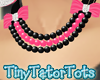 Hot Pink Black Necklace