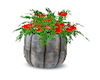barrel with flowers