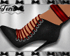 Red Black Open Boots