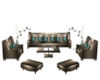 Bronze/Teal Couch Set