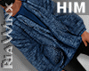 Dk Blue Fur Coat HIM