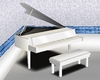 white radio piano