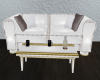 White Leather Club Couch