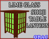 Lime Glass Lamp Table