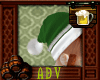 Auburn Green Santa hat