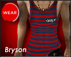 ONLY NY Red Stripe Tank