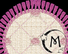 (M)Pink Floral Round Rug