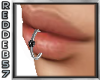 Silver Onyx Lip Ring