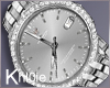 K silver bling watch