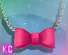 K Niky Pink Bow Necklace